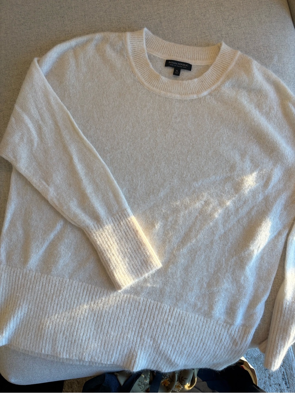 Banana Republic Women's Cream Scoop Crewneck Sweater (alpaca/ nylon)